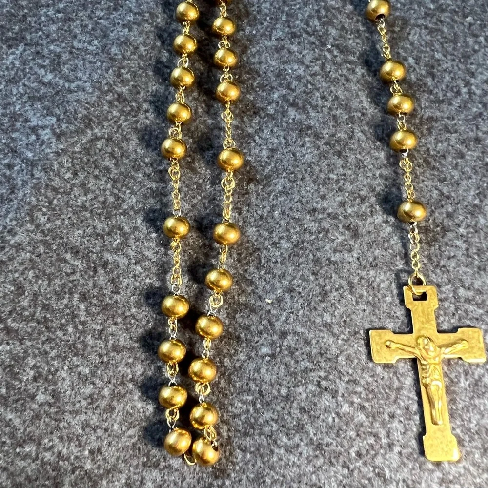 Golden Rosary Necklace NWOT